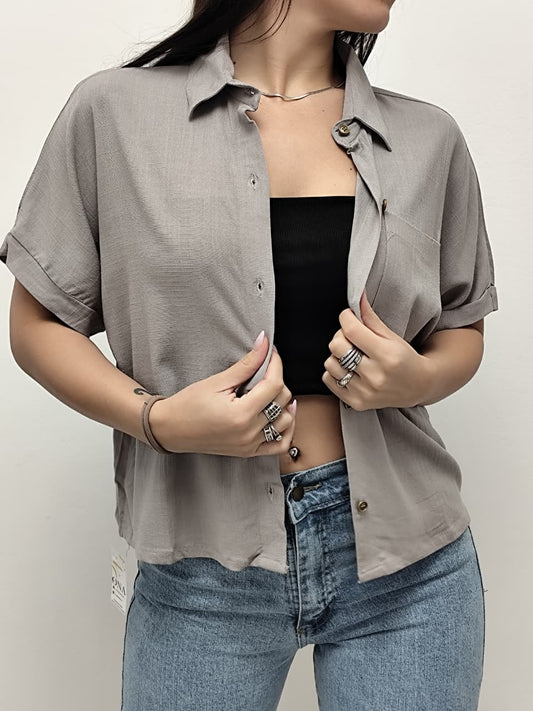 Camisa oversize manga corta con botones