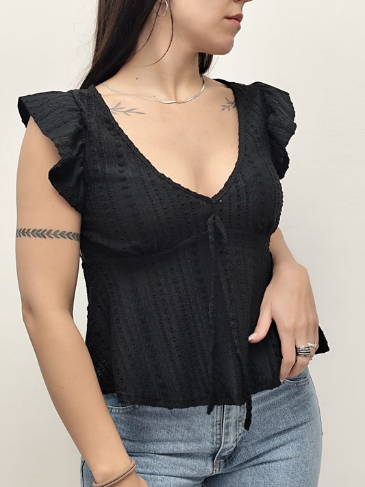 Blusa con volados y escote V