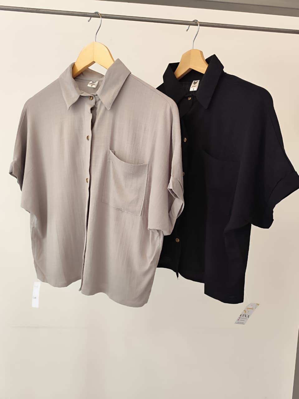 Camisa oversize manga corta con botones