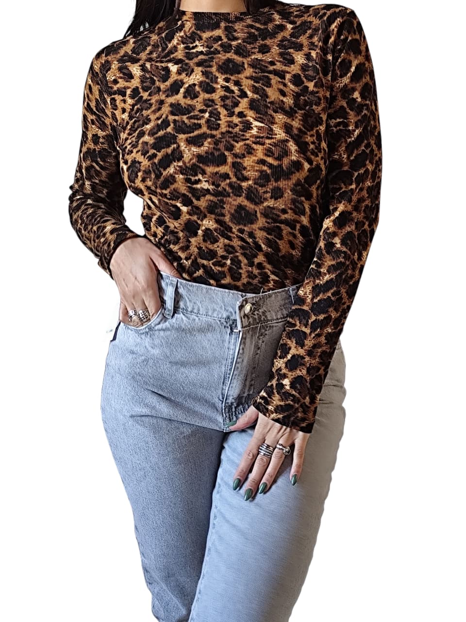 Remera Manga Larga Animal Print