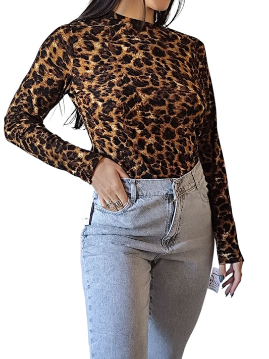 Remera Manga Larga Animal Print